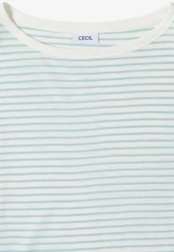 T-Shirt mit Boat Neck und Streifen