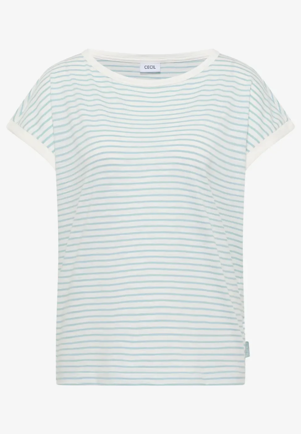 T-Shirt mit Boat Neck und Streifen