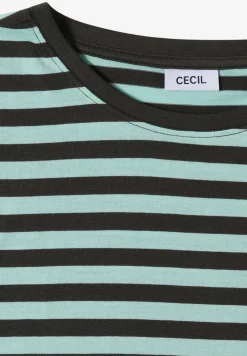 T-Shirt mit Boat Neck und Streifen