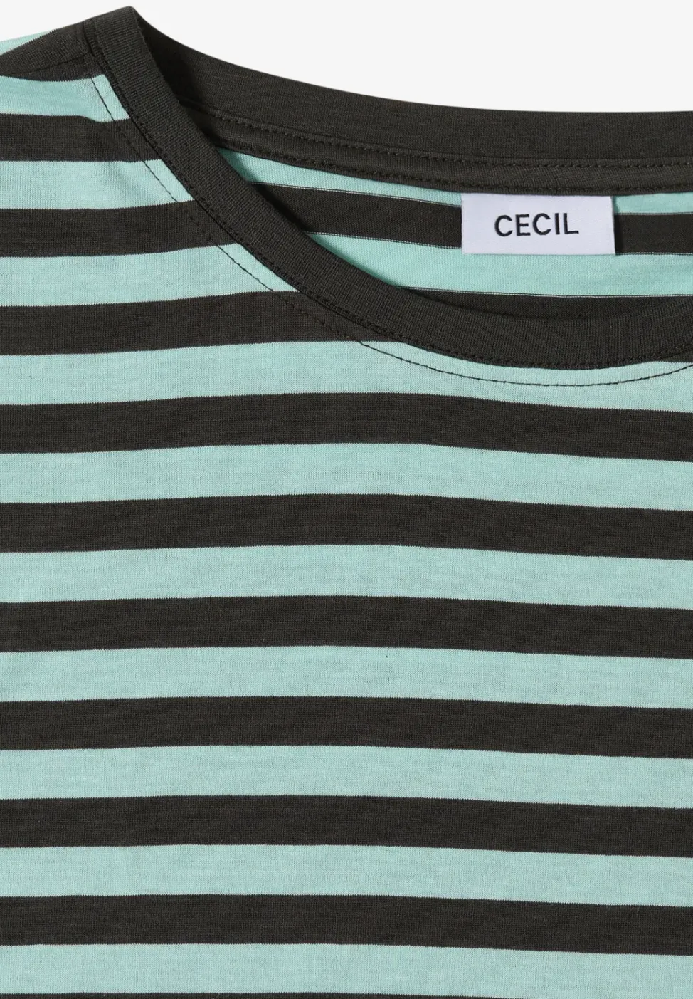 T-Shirt mit Boat Neck und Streifen