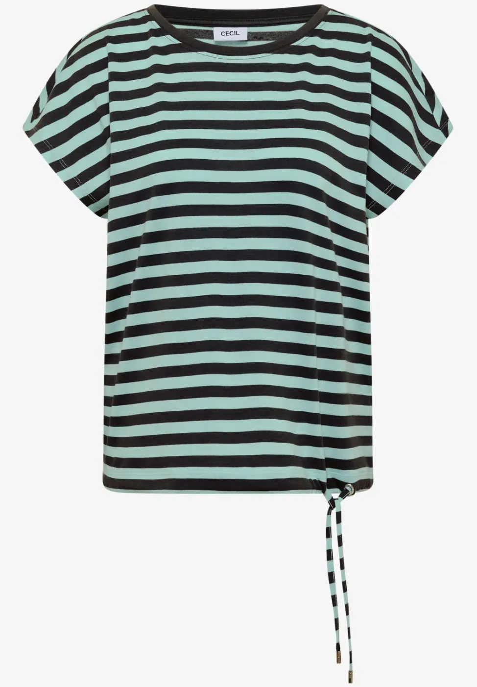 T-Shirt mit Boat Neck und Streifen