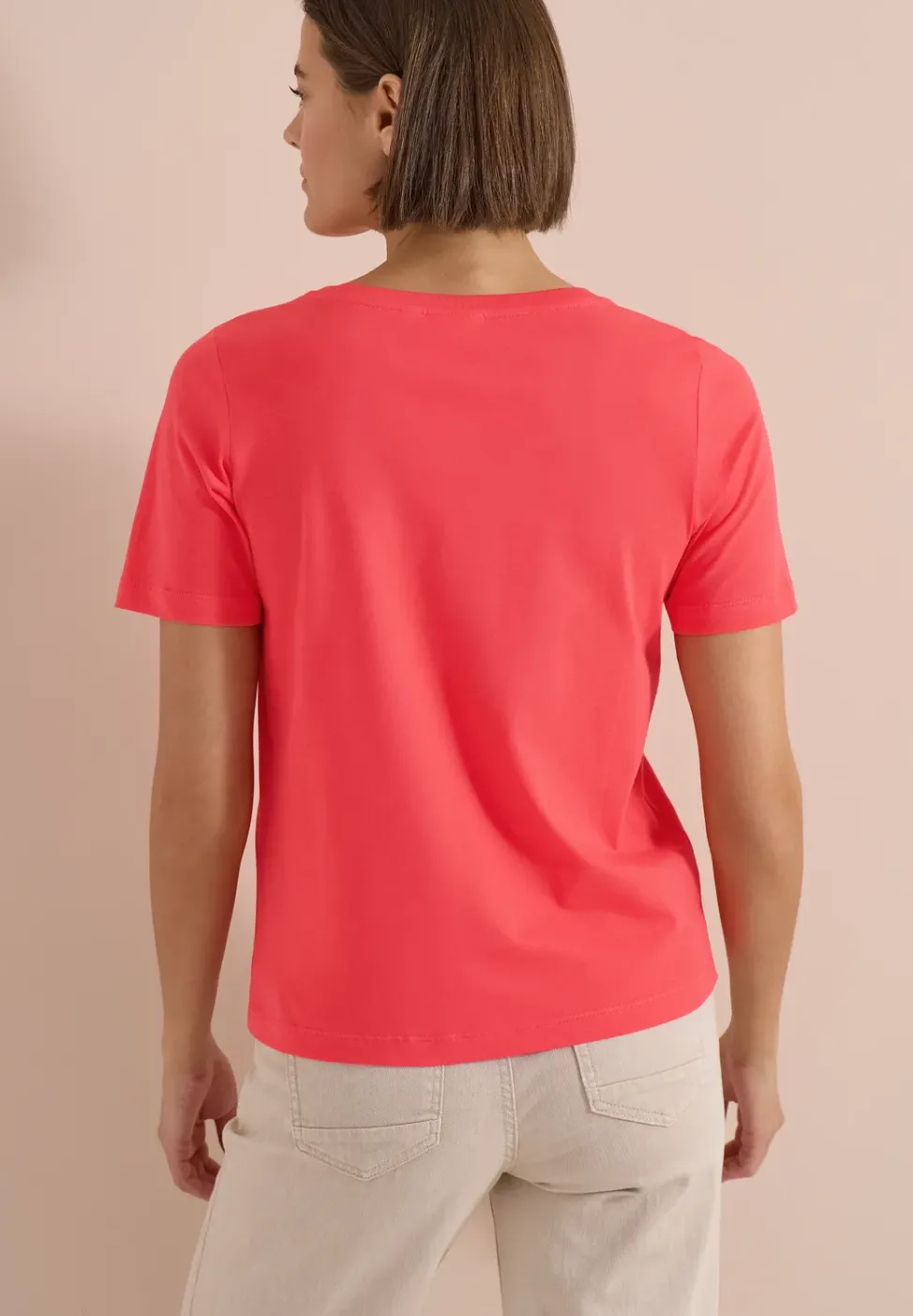 T-Shirt mit Boat Neck und Wording Artwork