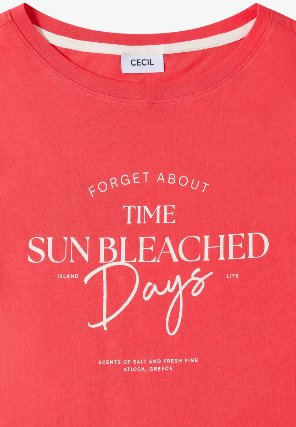 T-Shirt mit Boat Neck und Wording Artwork