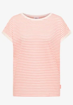 T-Shirt mit Boat Neck und Streifen