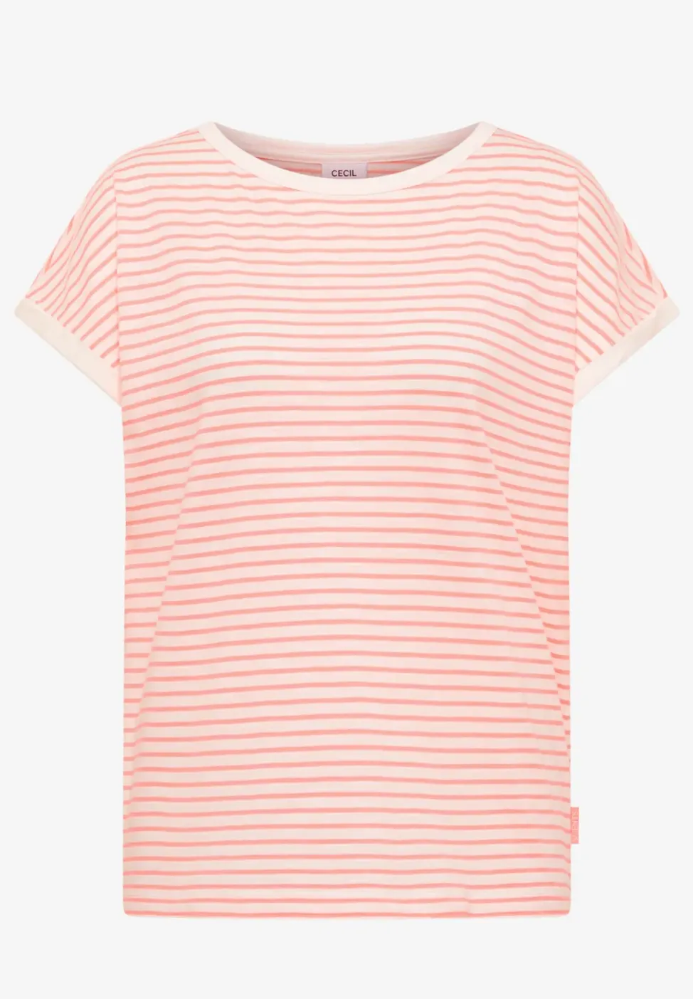 T-Shirt mit Boat Neck und Streifen