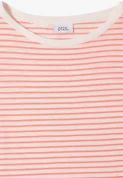 T-Shirt mit Boat Neck und Streifen