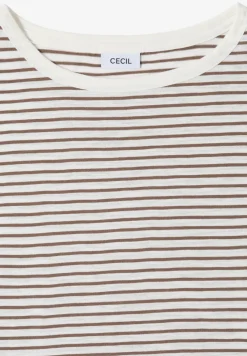 T-Shirt mit Boat Neck und Streifen