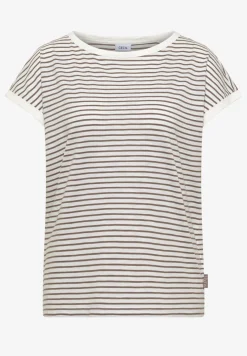 T-Shirt mit Boat Neck und Streifen