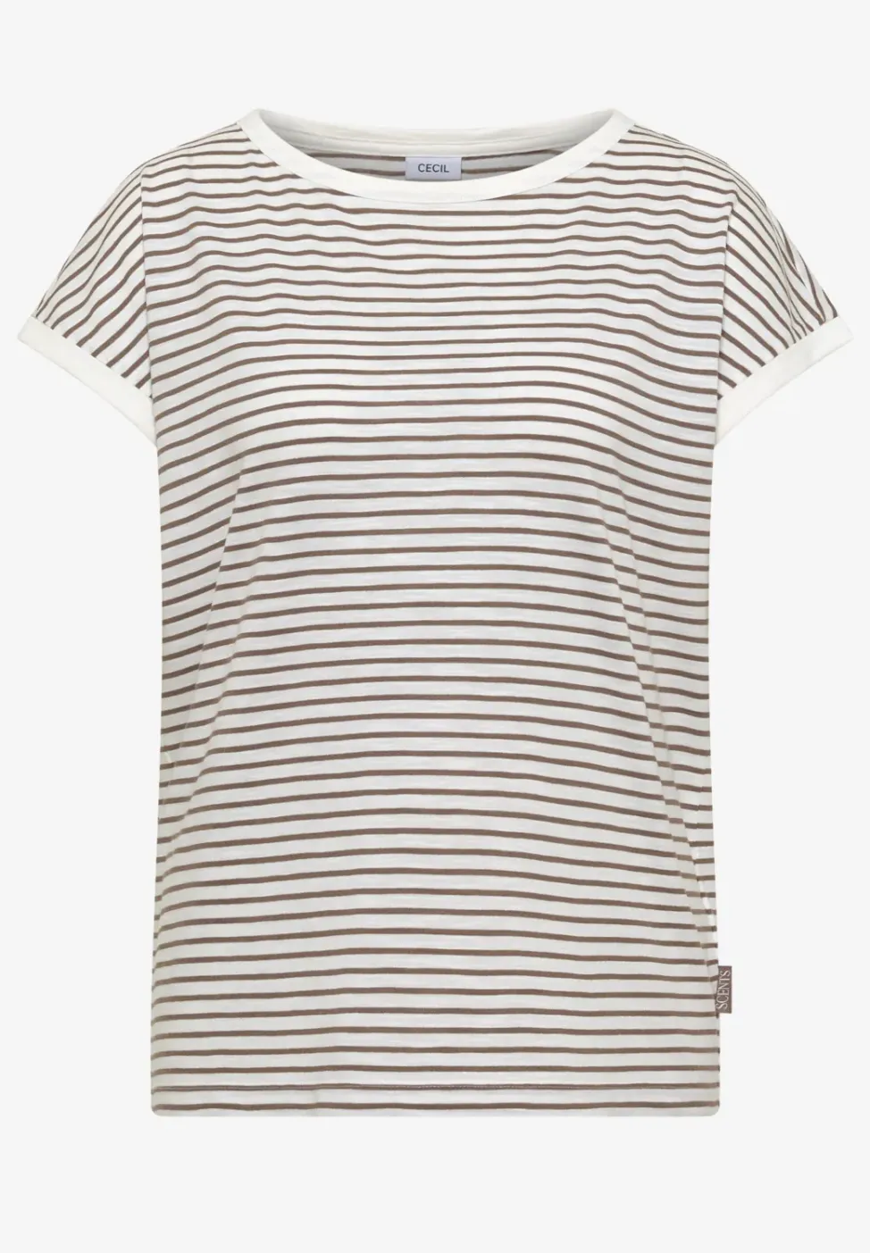 T-Shirt mit Boat Neck und Streifen