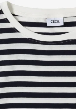 T-Shirt mit Boat Neck und Streifen