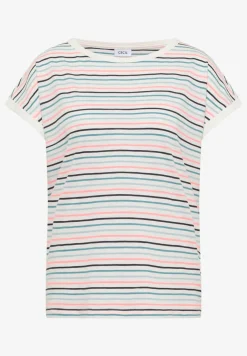 T-Shirt mit Boat Neck und Turn-Up-Detail