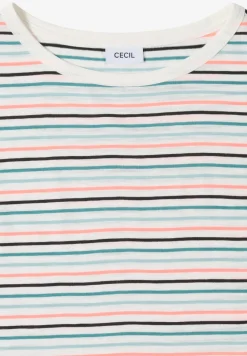 T-Shirt mit Boat Neck und Turn-Up-Detail