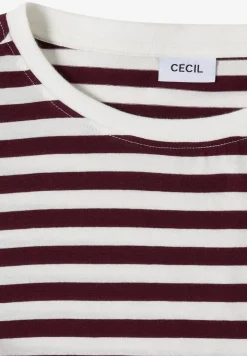T-Shirt mit Boat Neck und Streifen