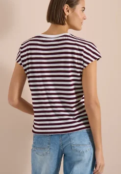 T-Shirt mit Boat Neck und Streifen