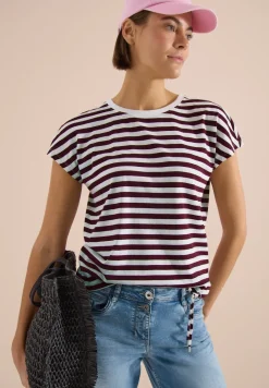 T-Shirt mit Boat Neck und Streifen