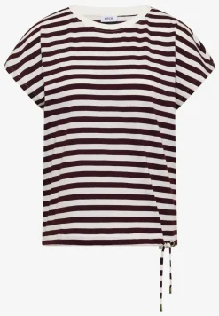 T-Shirt mit Boat Neck und Streifen