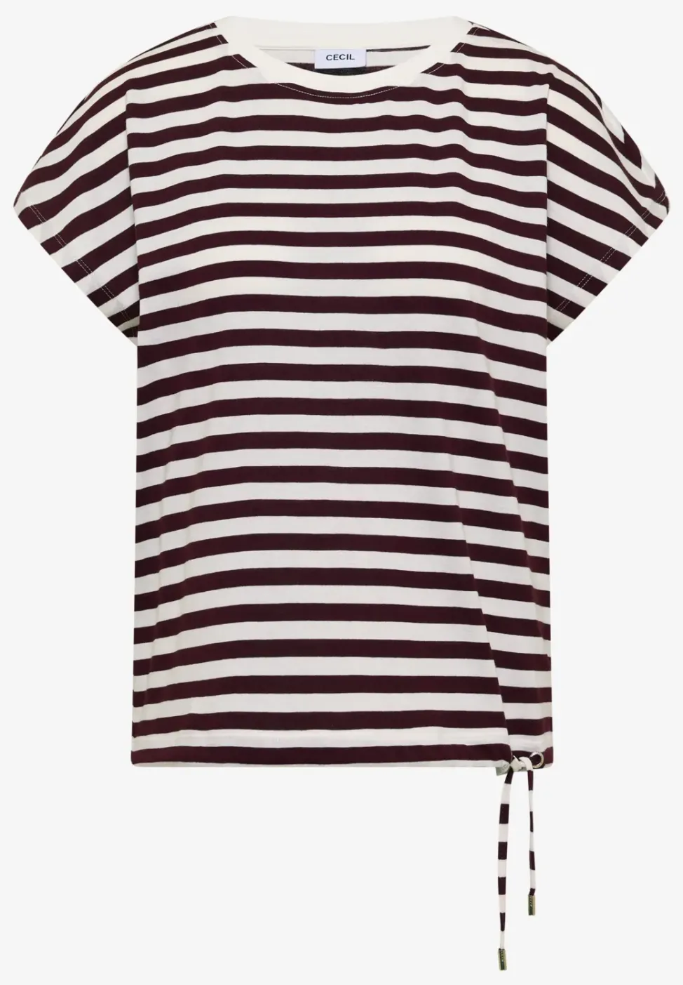 T-Shirt mit Boat Neck und Streifen