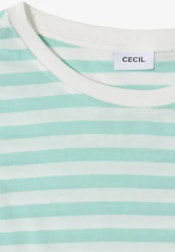 T-Shirt mit Boat Neck und Streifen