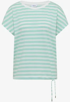 T-Shirt mit Boat Neck und Streifen
