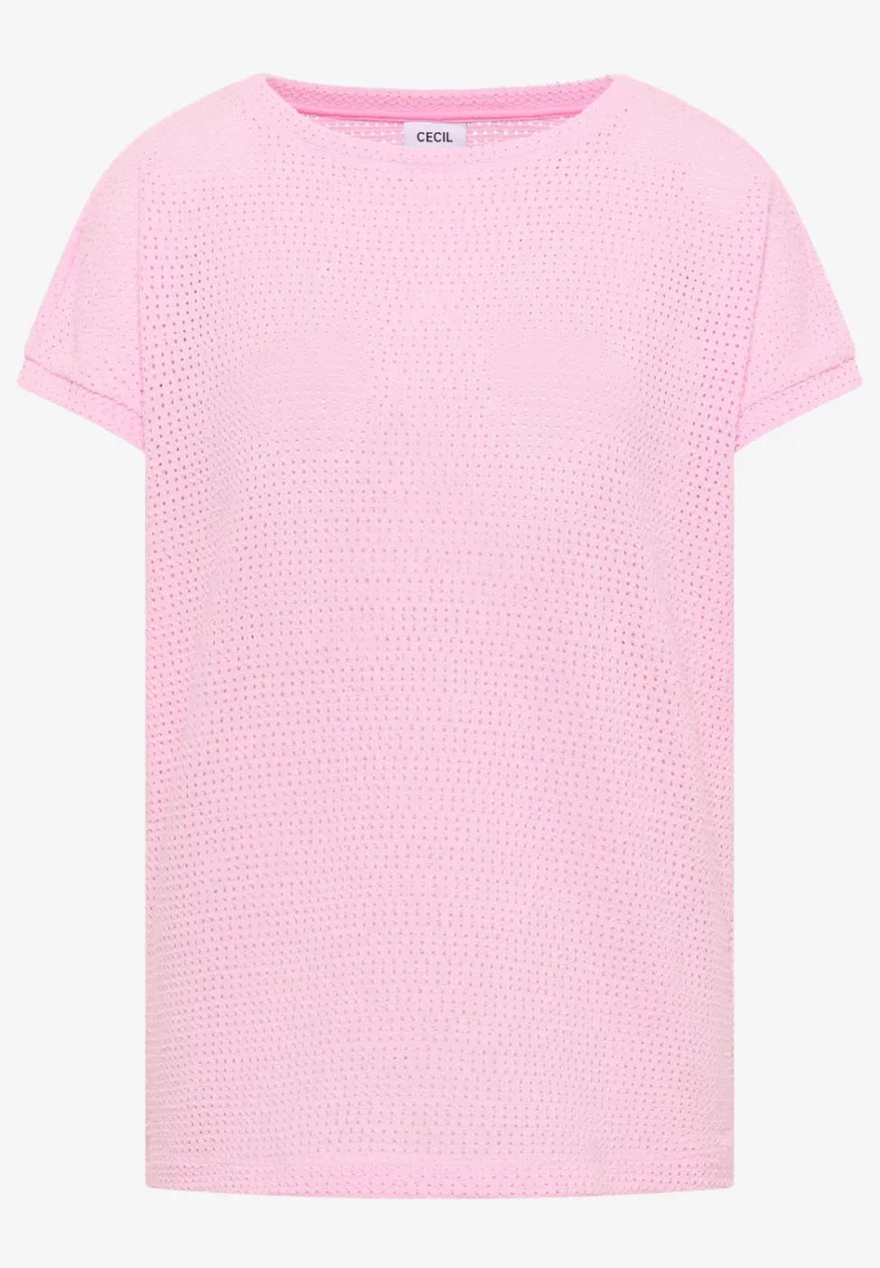 T-Shirt mit Boatneck im Ajour-Look