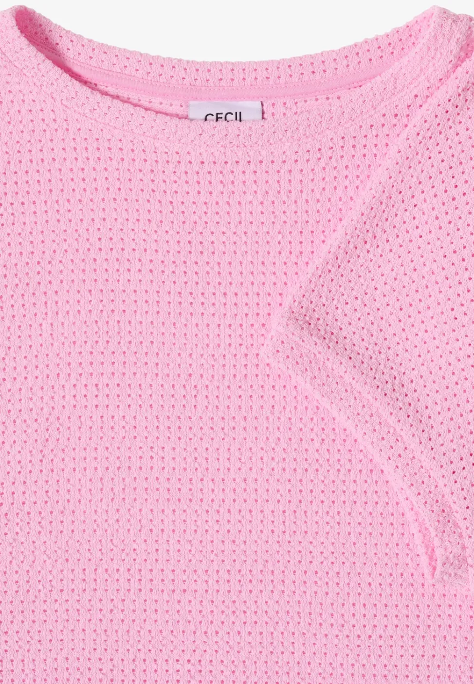 T-Shirt mit Boatneck im Ajour-Look