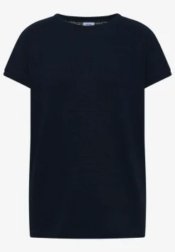 T-Shirt mit Boatneck im Ajour-Look