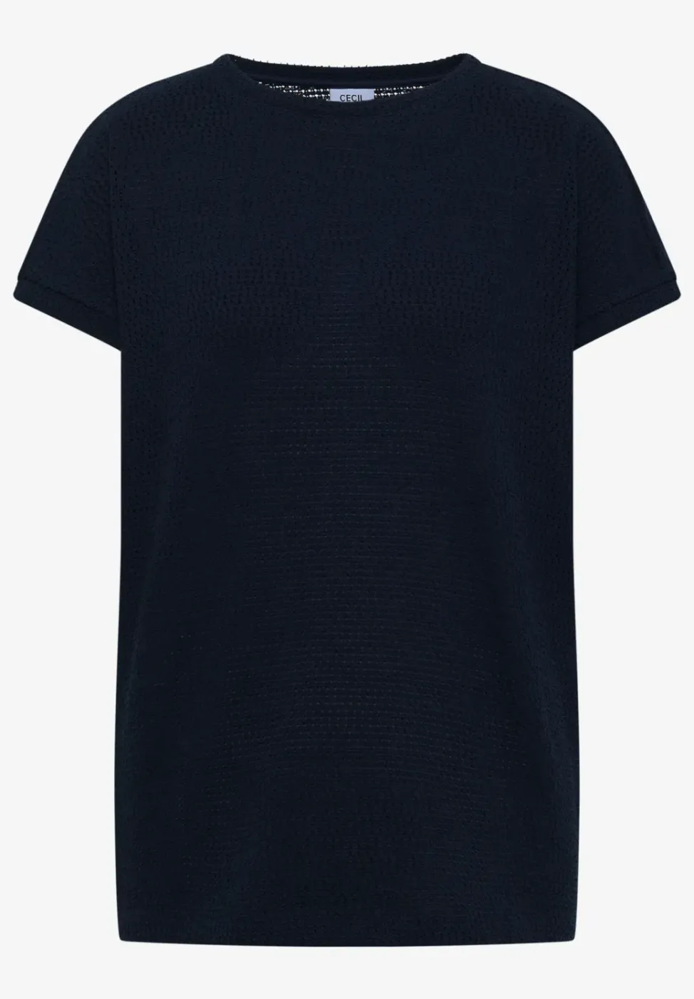 T-Shirt mit Boatneck im Ajour-Look