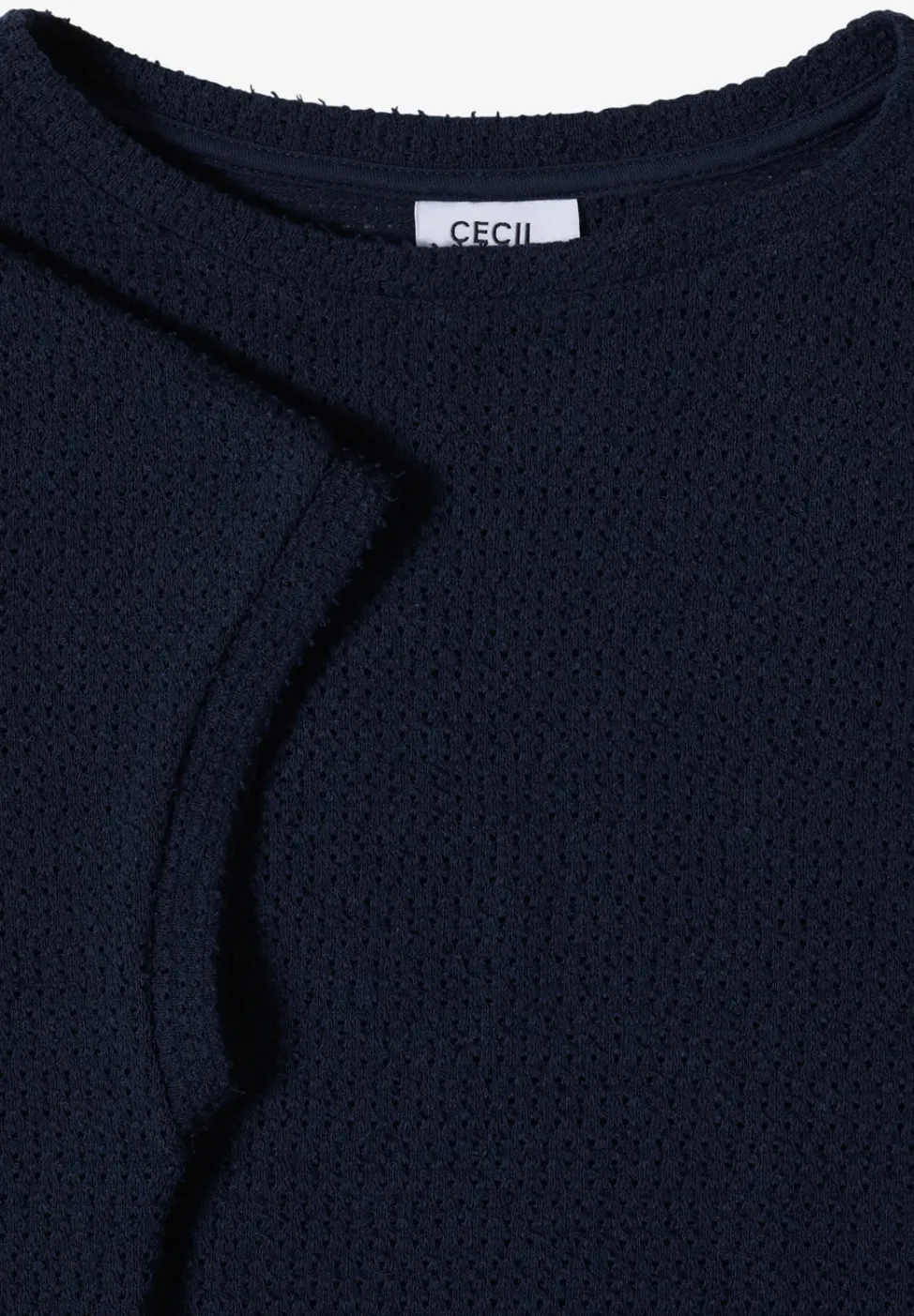 T-Shirt mit Boatneck im Ajour-Look