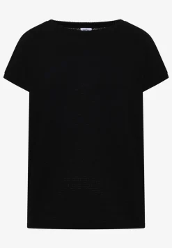 T-Shirt mit Boatneck im Ajour-Look