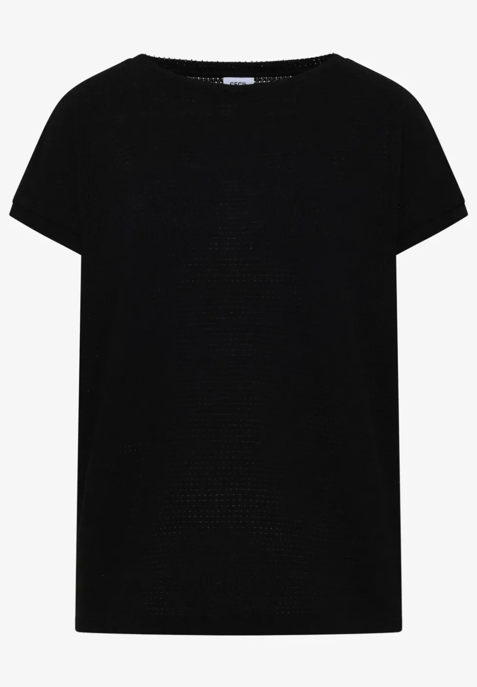 T-Shirt mit Boatneck im Ajour-Look