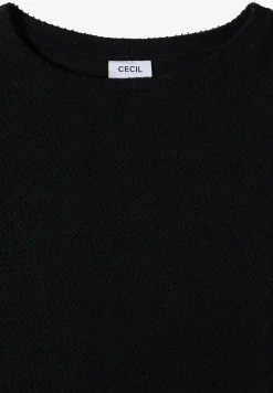 T-Shirt mit Boatneck im Ajour-Look