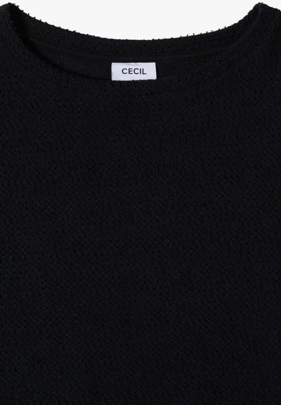 T-Shirt mit Boatneck im Ajour-Look
