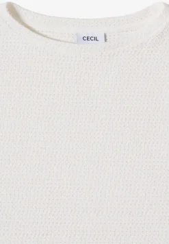 T-Shirt mit Boatneck im Ajour-Look