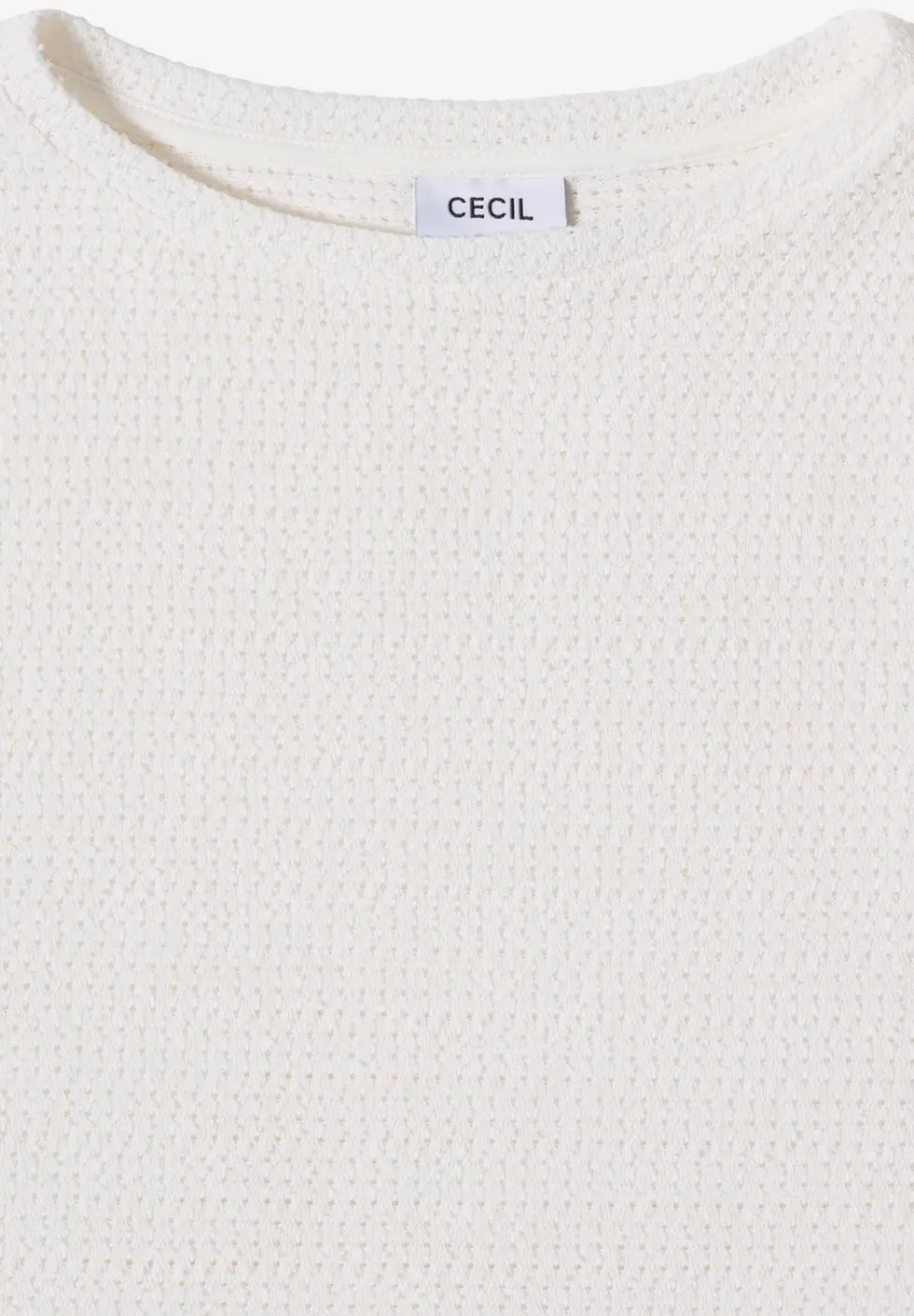 T-Shirt mit Boatneck im Ajour-Look