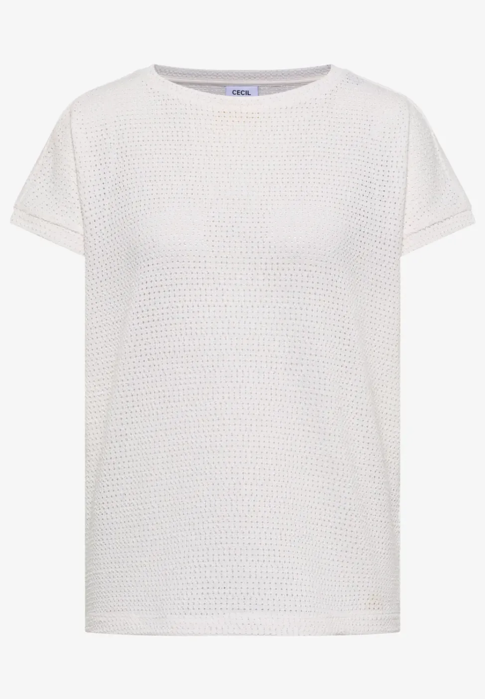 T-Shirt mit Boatneck im Ajour-Look