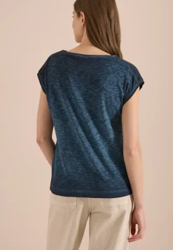 T-Shirt mit Boatneck im Garment-Dye-Look