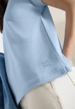 T-Shirt mit Boatneck im Strick-Look