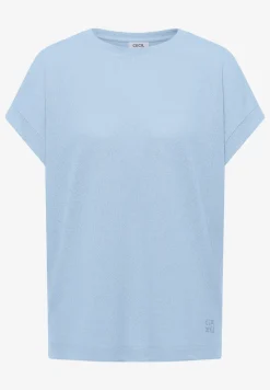 T-Shirt mit Boatneck im Strick-Look