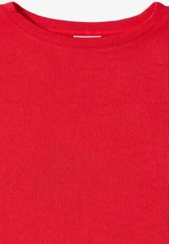 T-Shirt mit Boatneck im Strick-Look
