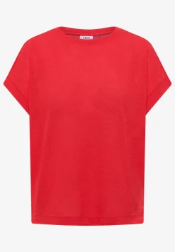 T-Shirt mit Boatneck im Strick-Look