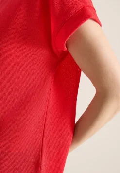 T-Shirt mit Boatneck im Strick-Look