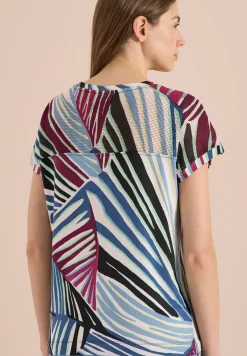 T-Shirt mit Boatneck und Mesh-Einsatz