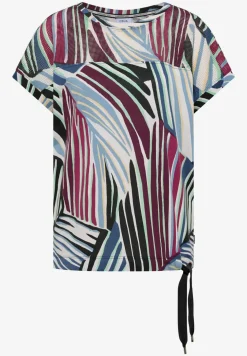 T-Shirt mit Boatneck und Mesh-Einsatz