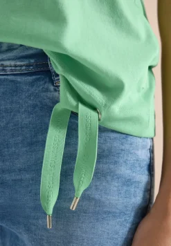 T-Shirt mit Boatneck und Mesh-Einsatz
