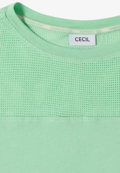 T-Shirt mit Boatneck und Mesh-Einsatz
