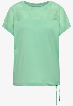 T-Shirt mit Boatneck und Mesh-Einsatz