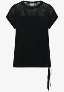 T-Shirt mit Boatneck und Mesh-Einsatz