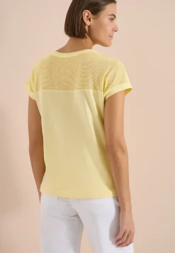 T-Shirt mit Boatneck und Mesh-Einsatz