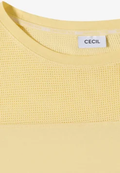 T-Shirt mit Boatneck und Mesh-Einsatz