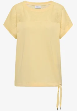 T-Shirt mit Boatneck und Mesh-Einsatz